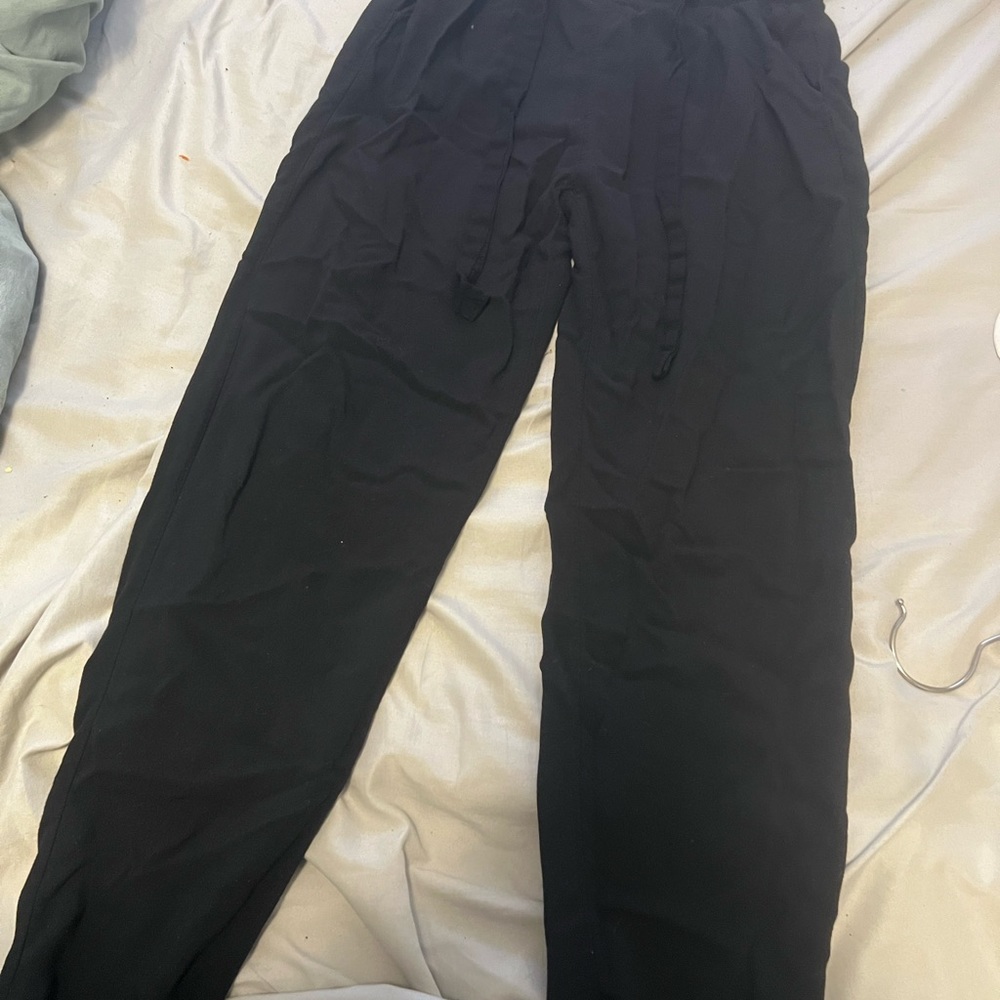 Ambience apparel black pants with tie and pockets